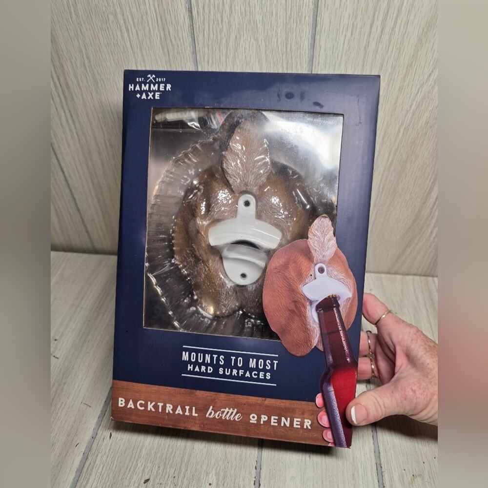 Hammer & Axe Blacktail Deers Behind Bottle Opener Wall Mount Hunting Lodge Bar